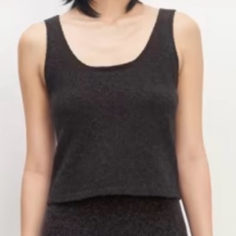 Everlane Sweater Tank Top Charcoal Sz Lg Matching Cardigan